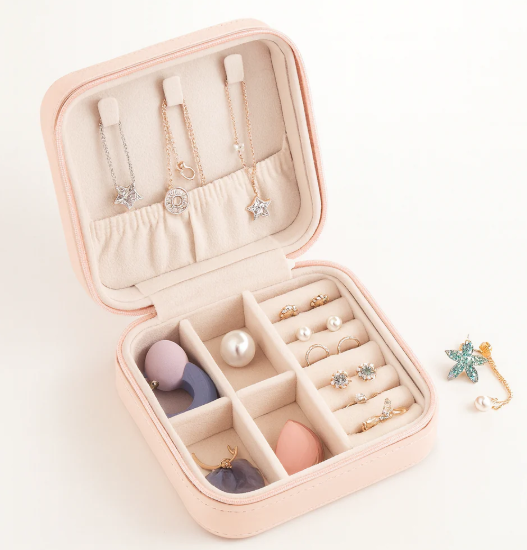 Portable Jewelry Organizer Box – Travel-Friendly Leather Case